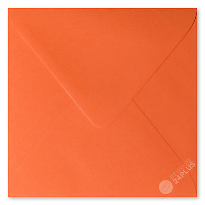 25x Briefumschläge feuchtklebend Mandarine 10,0x10,0cm (100x100mm)