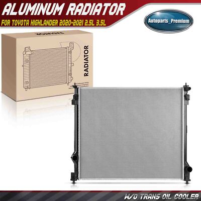 New Radiator without Oil Cooler for Toyota Highlander 2020-2021 L4 2.5L V6 3.5L