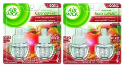 (Pack of 2) Air Wick APPLE CINNAMON MEDLEY w/ Essential Oils Scented Oil Refill