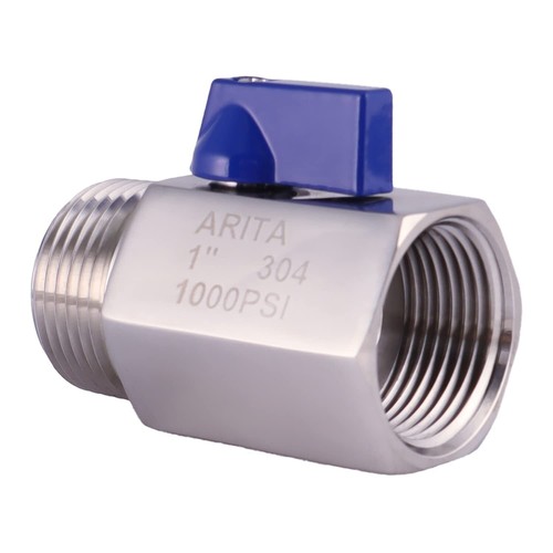 Mini Ball Valve 3/8" Stainless Steel 304 Reduced Port 1000PSI for Water Oil &... - Picture 2 of 6