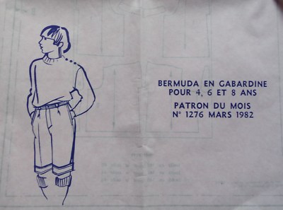 Patron De Couture Modes Et Travaux Short Fille, Tailles 4, 6, 8 Ans, édition Mai 1984 Vintage