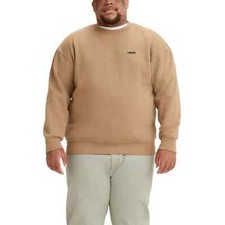 Levi's Fleece Top Mens Brown Relaxed fit Crewneck Long Sleeves Sweatshirt 4XL