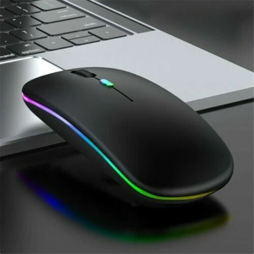 Cordless Optical Mice Wireless Led Mouse Light Pc For Laptop Rechargeable+USB - Image 3 of 4