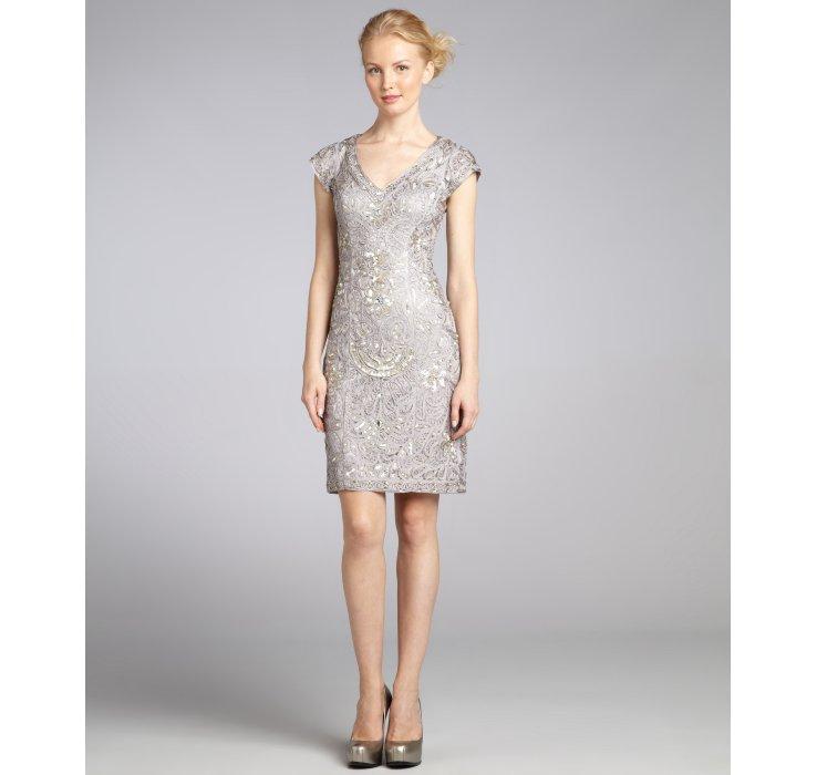 Sue Wong Platinum Lace & Sequin Cap Sleeve Cocktail Dress Size 6 NWT $525 | eBay Sue Wong Platinum Lace & Sequin Cap Sleeve Cocktail Dress Size 6 NWT $525 | eBay