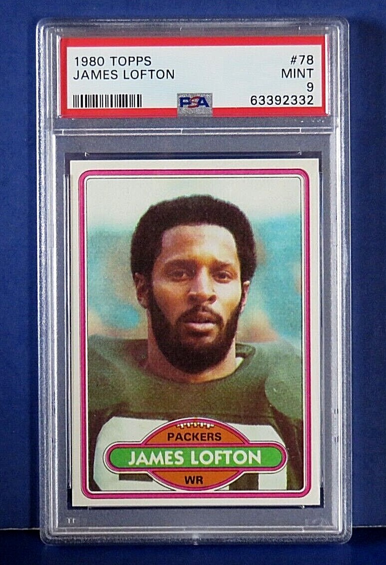 1980 TOPPS JAMES LOFTON FOOTBALL 2nd Year CARD #78 ~ PSA 9