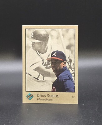 1992 Leaf Studio DEION SANDERS Card #9 Atlanta Braves Baseball