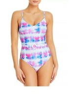 NWT Splendid Sun Daze Tie Dyed Belted One Piece Swimsuit Medium pjn3022a