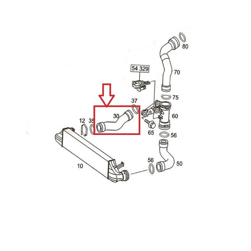 INTERCOOLER PIPE TURBO BOOST HOSE 2125280682 A2125280682 | eBay 