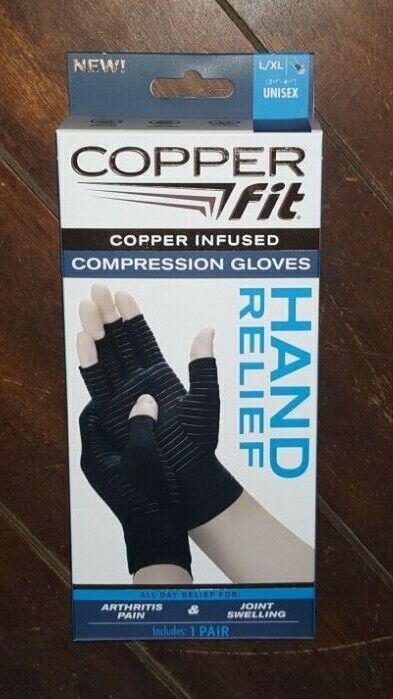 Copper Fit Copper Infused Compression Gloves ~1 Pair of L/XL Gloves~ Unisex