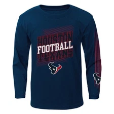 Houston Texans Outerstuff NFL Boys Navy Blue "Frequency" Long Sleeve T-Shirt