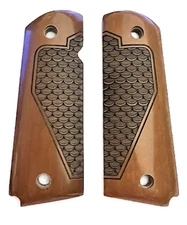 1911 Colt & Clones CUSTOM GRIPS Full size faux Mammoth Bark EDC, Texas BBQ NEW