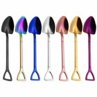 Stainless Steel Shovel Teaspoon, Coffee Dessert Spoon Flatware Gift Idea 7 Color
