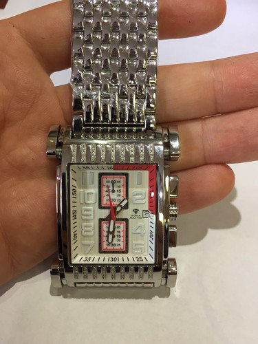 Men Aqua Master Jojo Jojino Joe Rodeo STainl Metal Band 41mm Diamond Watch W#330 - Picture 7 of 8