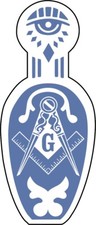 Woman Masonic Silver Slipper Decal Bumber Sticker