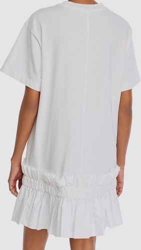 $315 See By Chloe Women's White Crew-Neck Ruffled Hem Shift Mini Dress Size M - 第 2/2 張圖片
