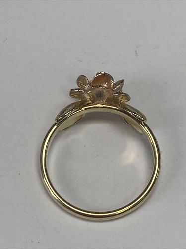 Estate 14k Two Tone Gold Single Rose Ring! Size 6 - Picture 4 of 6