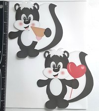 Lot of 2 Love Skunk Heart Balloon Card Valentine SINGLE LAYER Embellishments 102