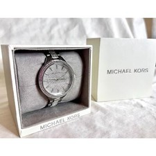Michael Kors Women's Slim Runway Three-Hand Silver-Tone Stainless Steel