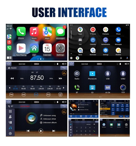 Double 2 DIN 7 in Car Stereo Apple Carplay Android Auto HD Touch Screen FM-Radio - Picture 12 of 16