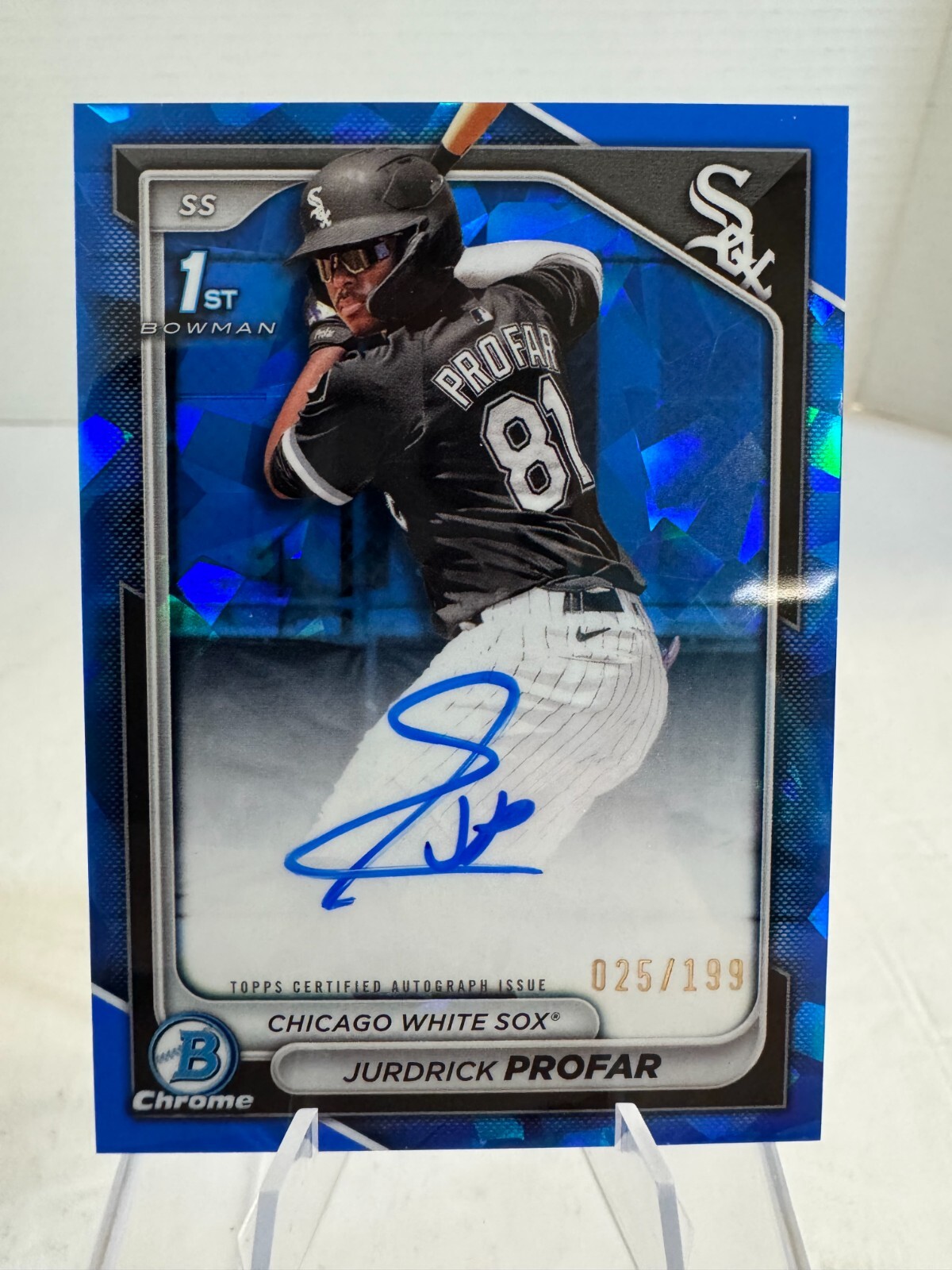 2024 Bowman Sapphire Chrome Jurdrick Profar Autograph Auto 1st Sapphire 025/199