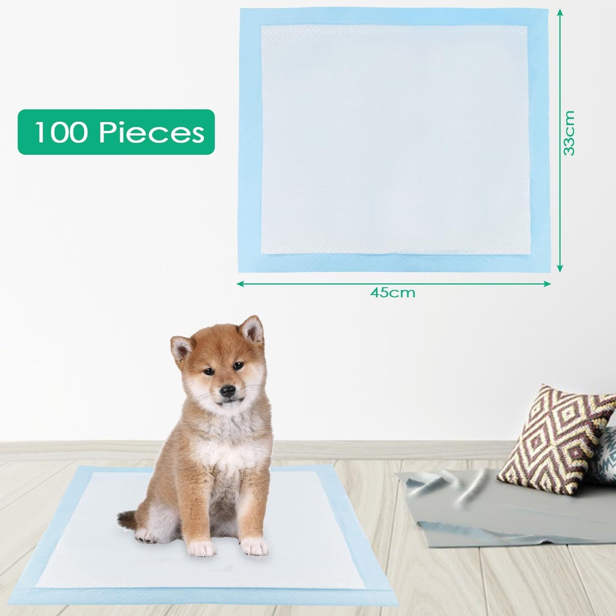 100 Stück Hundetrainingspads 33x45cm - Super Saugfähige Pipi-Matten Für Welpen