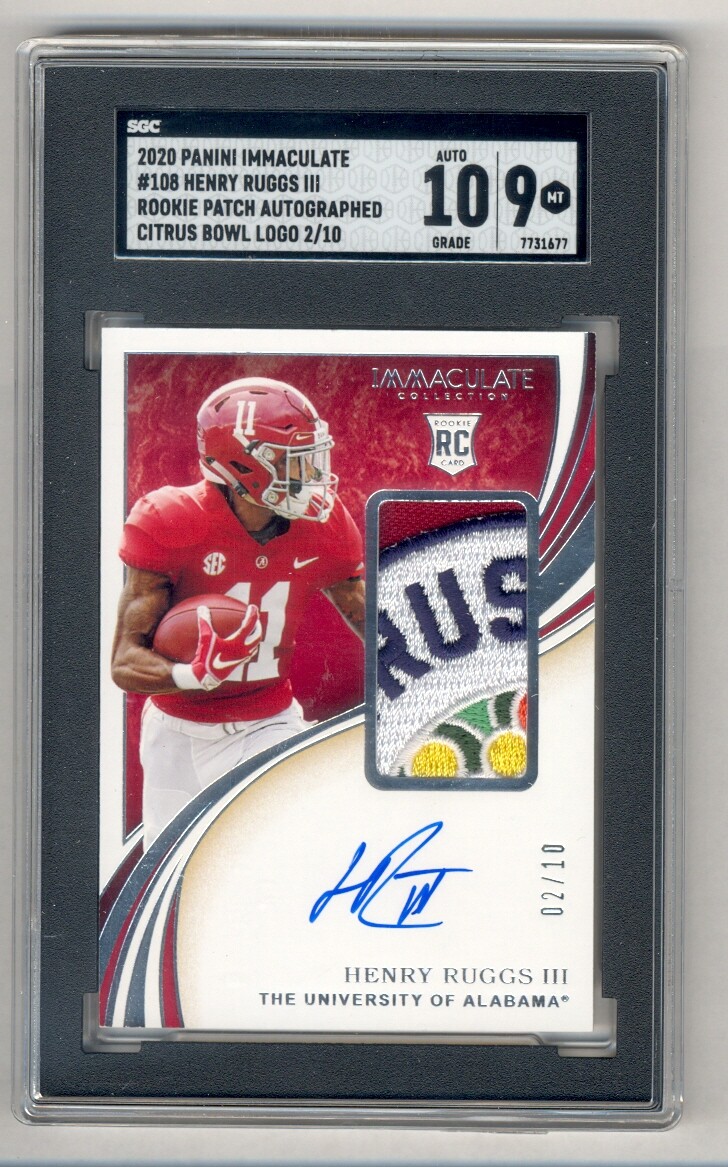 Henry Ruggs III Panini Immaculate Collegiate #108 Patch Autograph-Emerald