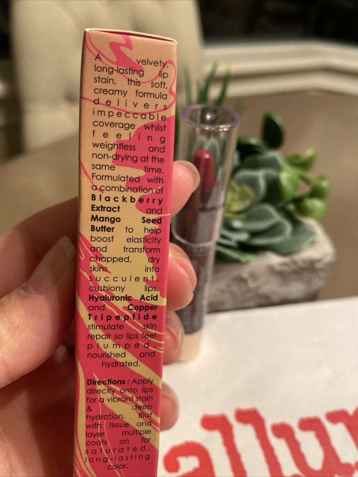 SERAPHINE BOTANICALS LongLasting Creamy Lip Stain Crayon in Cassis