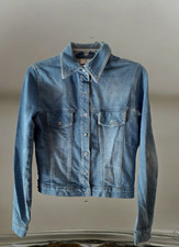 Iconic Playboy Club Crop Denim Jacket Rhinestone Bunny Snaps Usa M Vintage