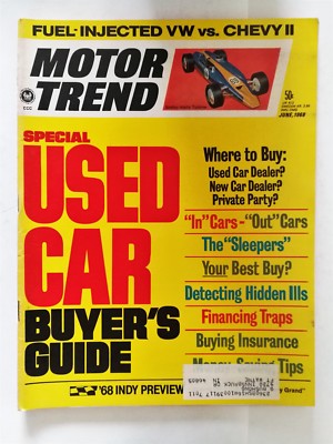 Motor Trend June 1968 - Mercedes 300 SEL - Chevy II vs VW - AMC Javelin - Indy