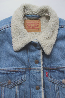 Levi's Sherpa Trucker Jacke 36137 Damen Ex Boyfriend XL mittelblau LJKTC601