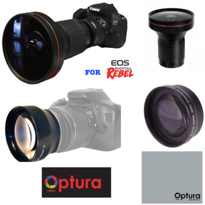 HD 240° FISHEYE LENS +2x TELEPHOTO ZOOM LENS FOR CANON EOS REBEL SL2 T5 T6 SL3 