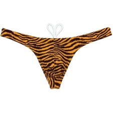 Men's Tiger Stripe Swimwear Ice Silk Lining Swim Thong Beachwear Surfing Trunks