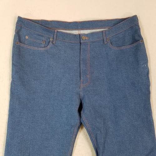 MTailor Jeans men's 44x29 relaxed straight custom-made blue stretch denim pants - Picture 2 of 12