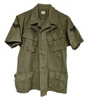 Vtg 60s Jungle Jacket Named OG-107 SS Military Vietnam War USAF Slant Pocket M-L