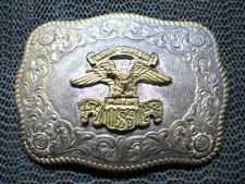 WESTERN HARLEY DAVIDSON COWBOY COWGIRL BELT BUCKLE VINTAGE RARE CRUMRINE USA