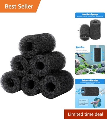 6 Pack Aquarium Pre-Filter Sponge for Fish Tank Intake