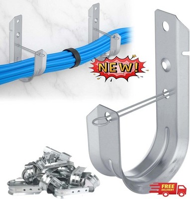 Ganchos en J de acero galvanizado de 5 cm, soportes de pared resistentes con cli