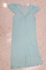 Vintage Vanity Fair Blue/aqua Night Gown Sz Large Nylon