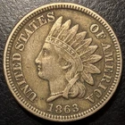 New Listing1863 Indian Head Cent Penny IHC Copper-Nickel VF+ Full LIBERTY Type Set Coin