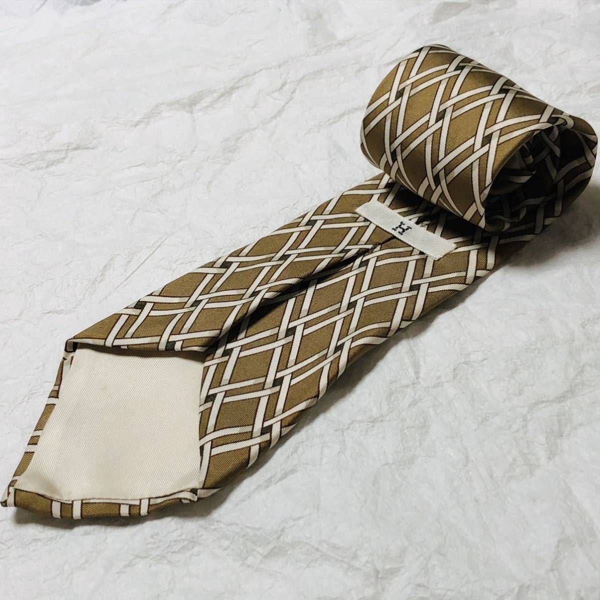 Good condition HERMES Tie Checkered Pattern Baske… - image 3