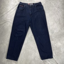 Vintage Culture Jeans Mens 35x31 Blue Baggy Y2K Skater Wide Leg Dark Washed