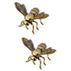 2pcs Decorative Bee Figurine Brass Craft Bee Tabletop Decor Delicate Decoration