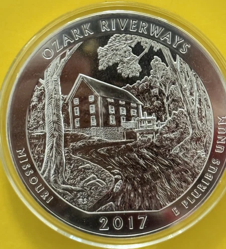 2017 ATB 5 oz Silver Coin Ozark Riverways Missouri Gem/Choice Uncirculated