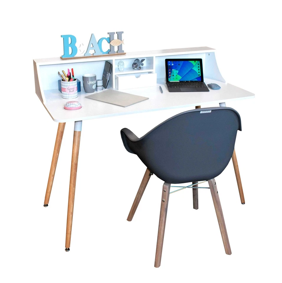 Kinderschreibtisch Computertisch Schulschreibtisch 120cm weiß - Bild 2 von 4