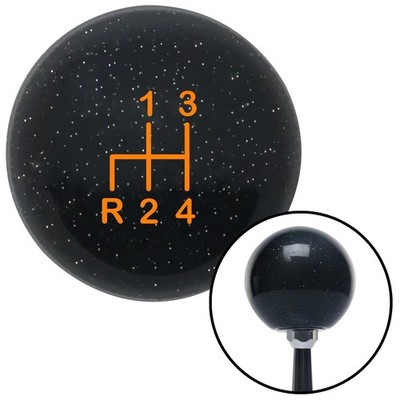 Orange Shift Pattern 4n Black Metal Flake Shift Knob w/ M16x1.5 Insert Shifter