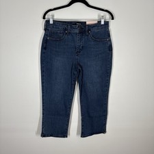 Curves 360 By NYDJ Women 10P Stretch Caliente Slim Straight Crop Capri Jeans NWT