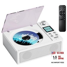 Portable CD Player with Bluetooth and Speakers: Rechargeable 4000mAh Battery,