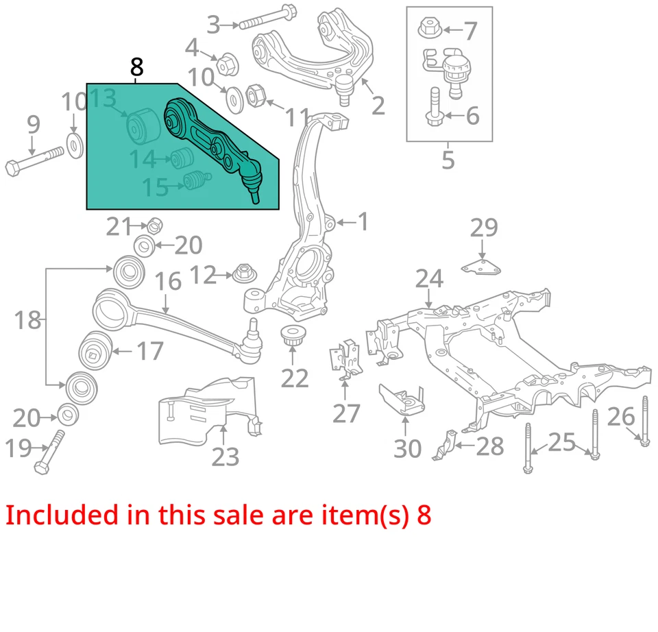 2017-2020 MERCEDES SL450 OEM RWD 3.0L FRONT LEFT LOWER SPRING CONTROL ARM - Image 3 of 4