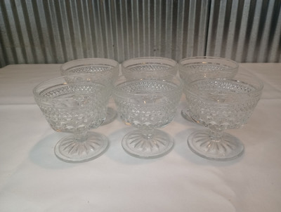 Wexford Anchor Hocking Set Of 6 Vintage Glass Dessert Cups Glasses Cocktail