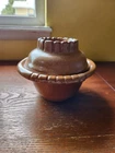 Frankoma Pottery 252 Brown Butter Bowl Covered Lidded Round Dish Cottage Rustic